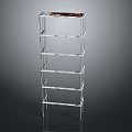 Transparent Multi tier Equipment Storage Rack With Metal Frame And Multiple Shelves