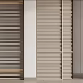 Modern Minimalist Interior With Stylish Louvered Sliding Doors For Room Entrance