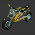 Yellow And Gray Modern Motorcycle With Blue Rim Wheels Black Seat And Sporty Design