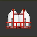 Two White Household Storage Containers With Red Metal Frame And Yellow Hooks