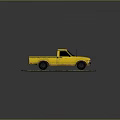 Yellow Classic Pickup Truck On Grass And Dirt Surface Design