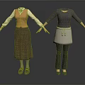 Stylish Daily Clothing Sets With Aprons Different Styles And Color Combinations