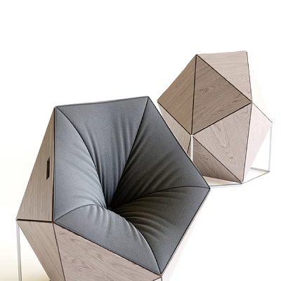 Polygonal shaped leisure chair 3d model