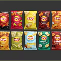 Lays Potato Chips With Assorted Flavors And Colorful Packaging