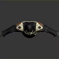Warrior Gorilla Character In White Dark Armor With Orange Accents And Outstretched Arms