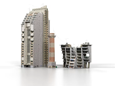 Modern High Rise Residential Building Exterior With Architectural Design And Unique Structure Features 3d model