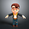 Game And Movie 3D Cartoon Character With Brown Hair Black Jacket And Blue Ripped Jeans