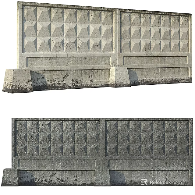 Textured Building Exterior Wall Design With Stone Surface And Geometric Diamond Patterns 3d model