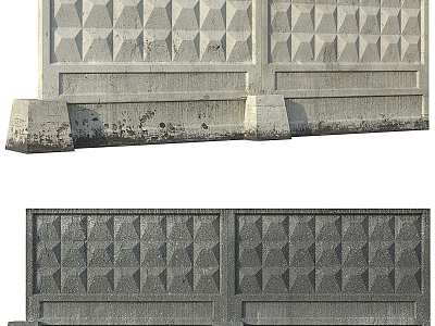 Modern fence cement fence 3d model