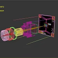 Computer Optical Sensor Module With Transparent Lens Red Laser And Yellow Frame Circuit Board
