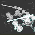 Old Fashioned Military Artillery Weapon with Wheels and Gun Carriage Design