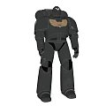 Smart Machine Robot With Black Armor Golden Eagle Emblem And Sci Fi Military Design