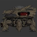 Futuristic Mechanical Turtle Creature with Armored Shell Complex Machinery and Red Accents 3d model