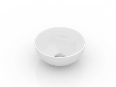 White Bowl Shaped Ceramic Washbasin With Modern Minimalist Design For Bathroom 3d model