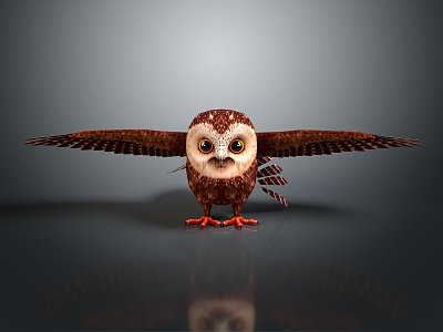 Modern owl grimace owl long-eared owl Wulin owl 3d model