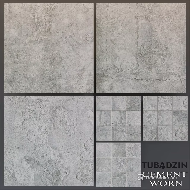 TUBADZIN Gray Tiles with Various Textures and Different Patterns for Construction 3d model 