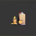 Fresh Peach Juice Carton With Glass Of Juice Straw And Sliced Peaches On Plate