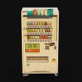 Old Beverage Vending Machine With Various Drinks And Green Tea Price Tag 3d model