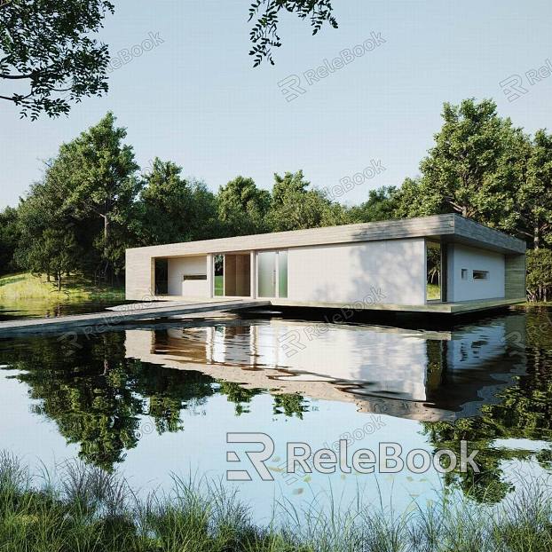 Modern Homestay Homestay Building Lakeside Villa model