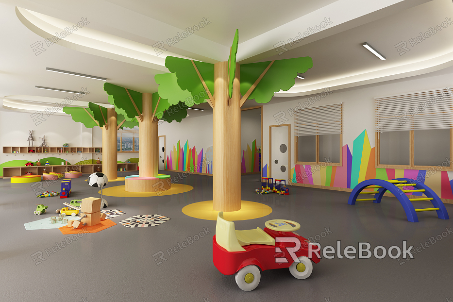 Modern Kindergarten Kindergarten Hall model