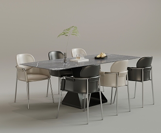 Modern Dining Table and Chair 3d model