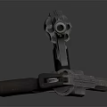 Vintage Revolver Weapon With Classic Holster And Metallic Finish Details