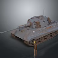 Vintage Military Tank With Long Cannon Tracks And Shells On Side
