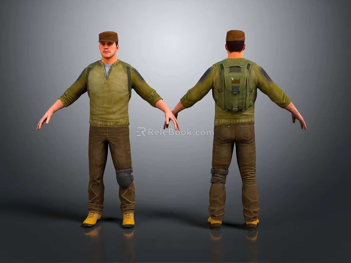 Modern men's overalls men's overalls 3d model