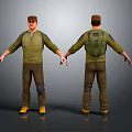 Modern men's overalls men's overalls 3d model