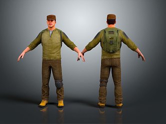 Modern men's overalls men's overalls 3d model