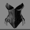 Black Structured Corset With Lace Up Side Details And Fitted Silhouette