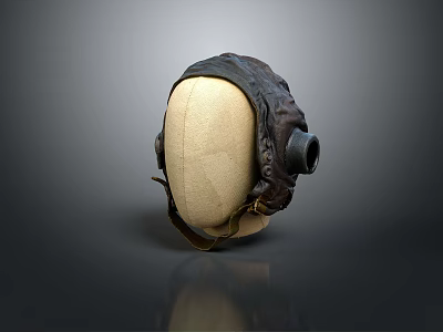 Practical Gas Mask For Daily Protection On Mannequin Head With Dark Fabric And Metal Components 3d model