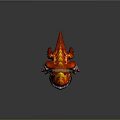 Red Orange Fiery Dragon With Spiked Flame Spines Glowing Eyes And White Claws