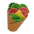 Modern Food Vegetable Burrito Cartoon Food 3d model