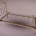 Rusted Metal Bed Frame With Aged Vintage Slatted Structure And Rustic Design 3d model