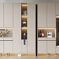 Modern Shoe Cabinet With LED Lighting Storage Compartments And Hanging Area 3d model