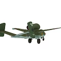 Vintage Military Green Fighter Jet Model With Retro Design And Detailed Features