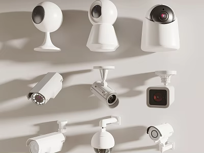 Various Projection Monitoring Camera Models Different Styles For Home And Office Security 3d model