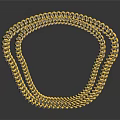 Elegant Crystal Chandelier Featuring Gold Double Row Chain With Reflective Effect On Dark Background
