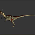 Winged Dinosaur With Large Colorful Patterned Wings And Red Spotted Body In Standing Pose