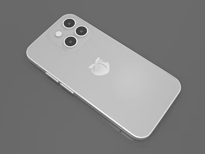 Modern Silver Smartphone Rear Design With Triple Camera And Logo 3d model