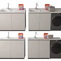 Modern Bathroom Vanity Cabinet with Sink Faucet Laundry Appliance and Storage