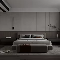 Modern Bedroom Interior Design with Platform Bed Nightstands and Green Plant