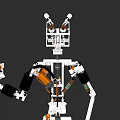 Lego Style Game Movie Character Robot With Insect Head White Black Orange Color And Plate