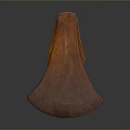 Ancient Reddish Brown Metal Weapon With Curved Sharp Blade And Textured Surface 3d model
