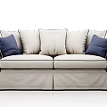 Modern double sofa three-seat sofa 3d model