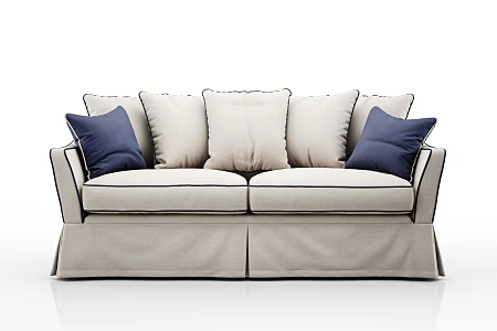 Modern double sofa three-seat sofa 3d model