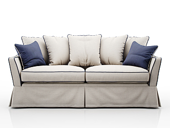 Modern double sofa three-seat sofa 3d model