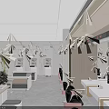 Modern Government Service Hall Interior Design With Service Counters Self-Service Terminals And Waiting Seats