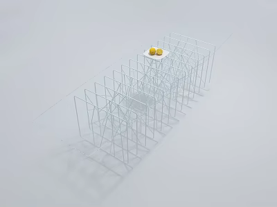 Clear Glass Top Coffee Table With Geometric Metal Frame And Minimalist Design Fruit Bowl Decoration 3d model